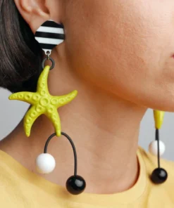 Michaela Malin Michaela Malin Starlight Clip Earrings, Chartreuse