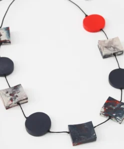 Sylca Designs Sylca Designs Chloe Necklace, Red/Navy 7 Sylca Designs Sylca Designs Chloe Necklace, Red/Navy