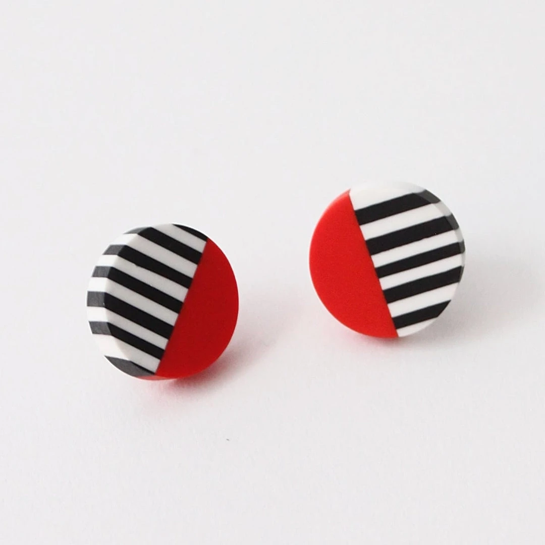 Sylca Designs Sylca Designs Chloe Stud Earrings, Red 4 Sylca Designs Sylca Designs Chloe Stud Earrings, Red
