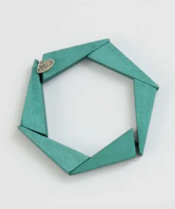 Sylca Designs Geometric Wooden Bracelet, Turquoise