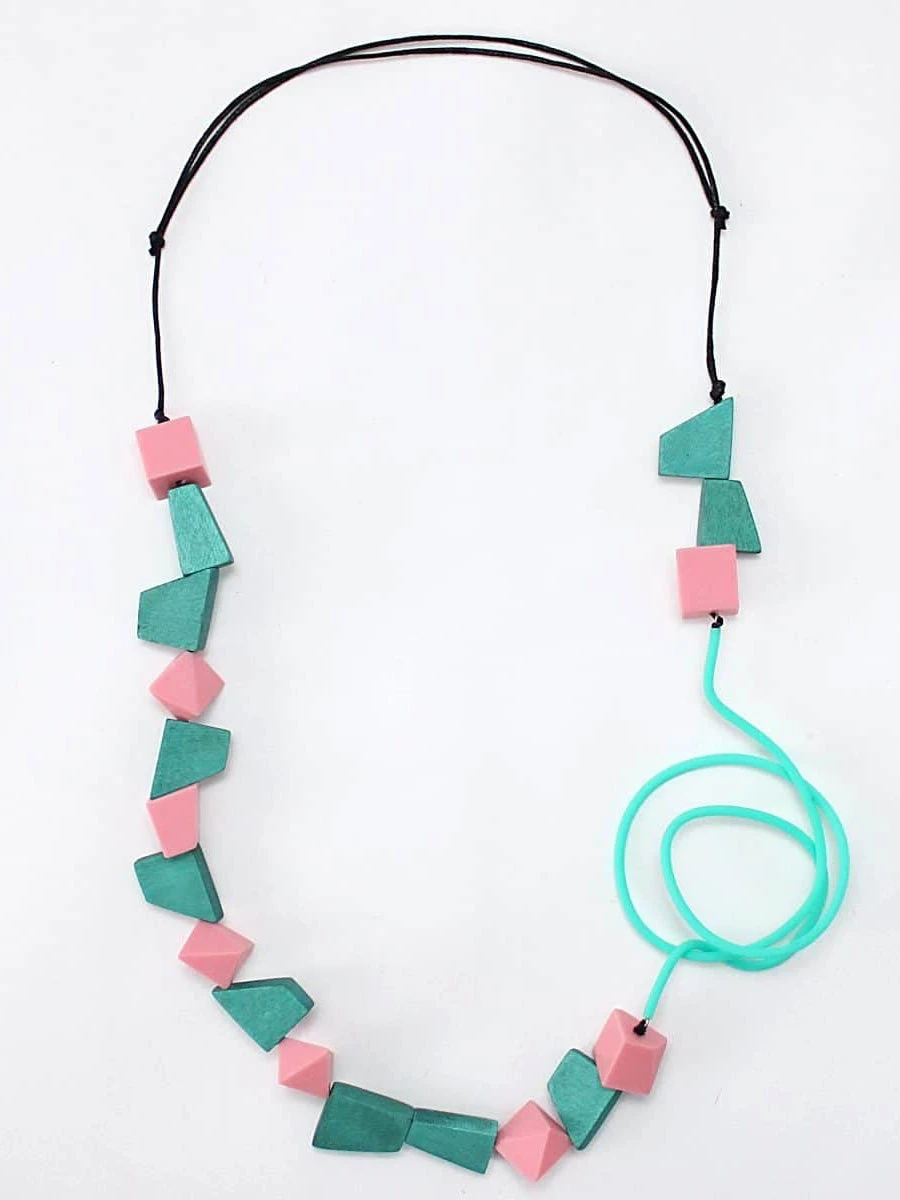 Sylca Designs Grenada Necklace, Aqua/Pink 3 Sylca Designs Grenada Necklace, Aqua/Pink