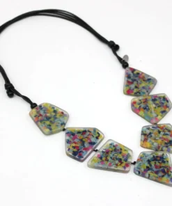 Sylca Designs Sylca Designs Jessa Geometric Confetti Necklace, Multi 7 Sylca Designs Sylca Designs Jessa Geometric Confetti Necklace, Multi
