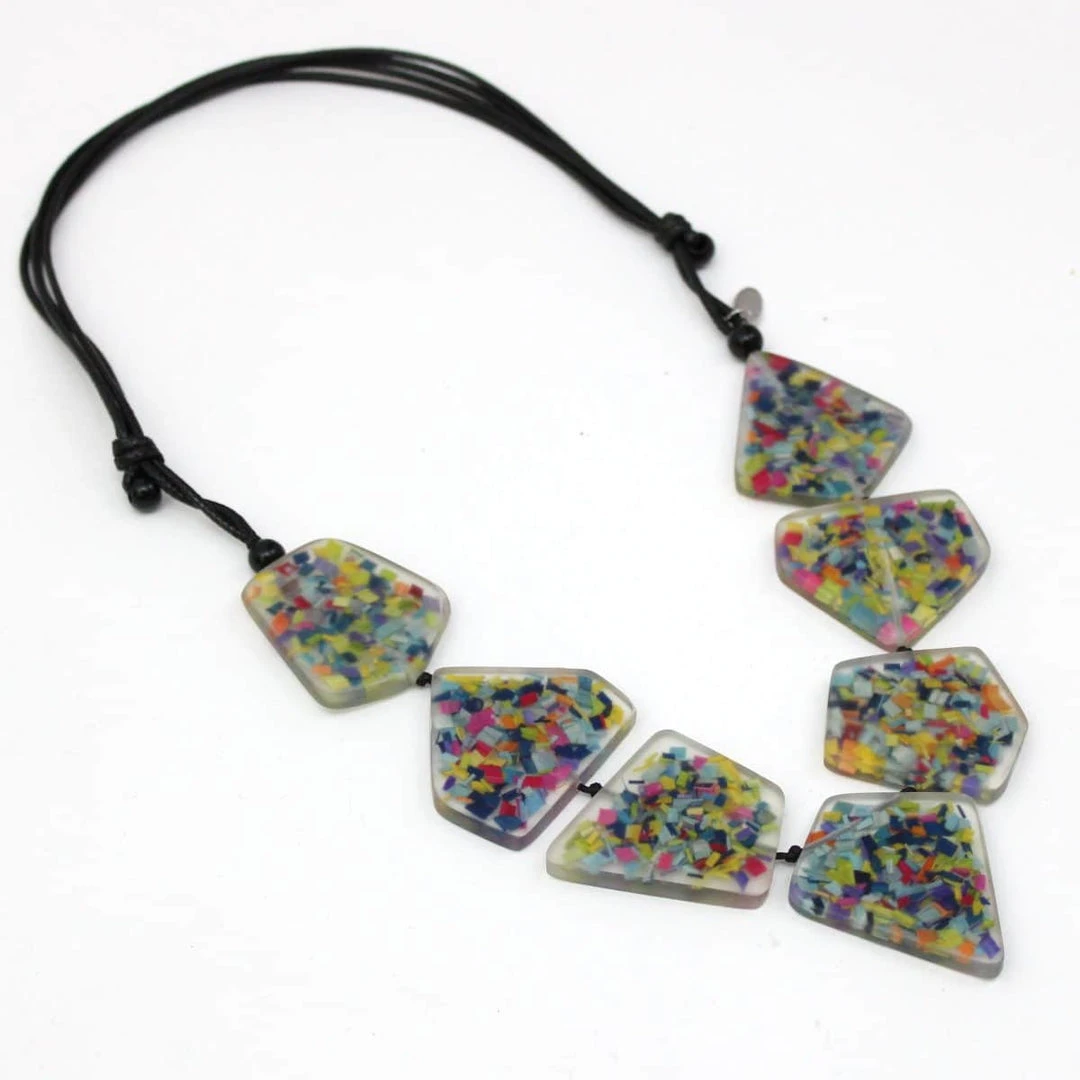 Sylca Designs Sylca Designs Jessa Geometric Confetti Necklace, Multi 5 Sylca Designs Sylca Designs Jessa Geometric Confetti Necklace, Multi