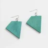 Sylca Designs Geometric Wooden Earrings, Aqua 1 Sylca Designs Geometric Wooden Earrings, Aqua