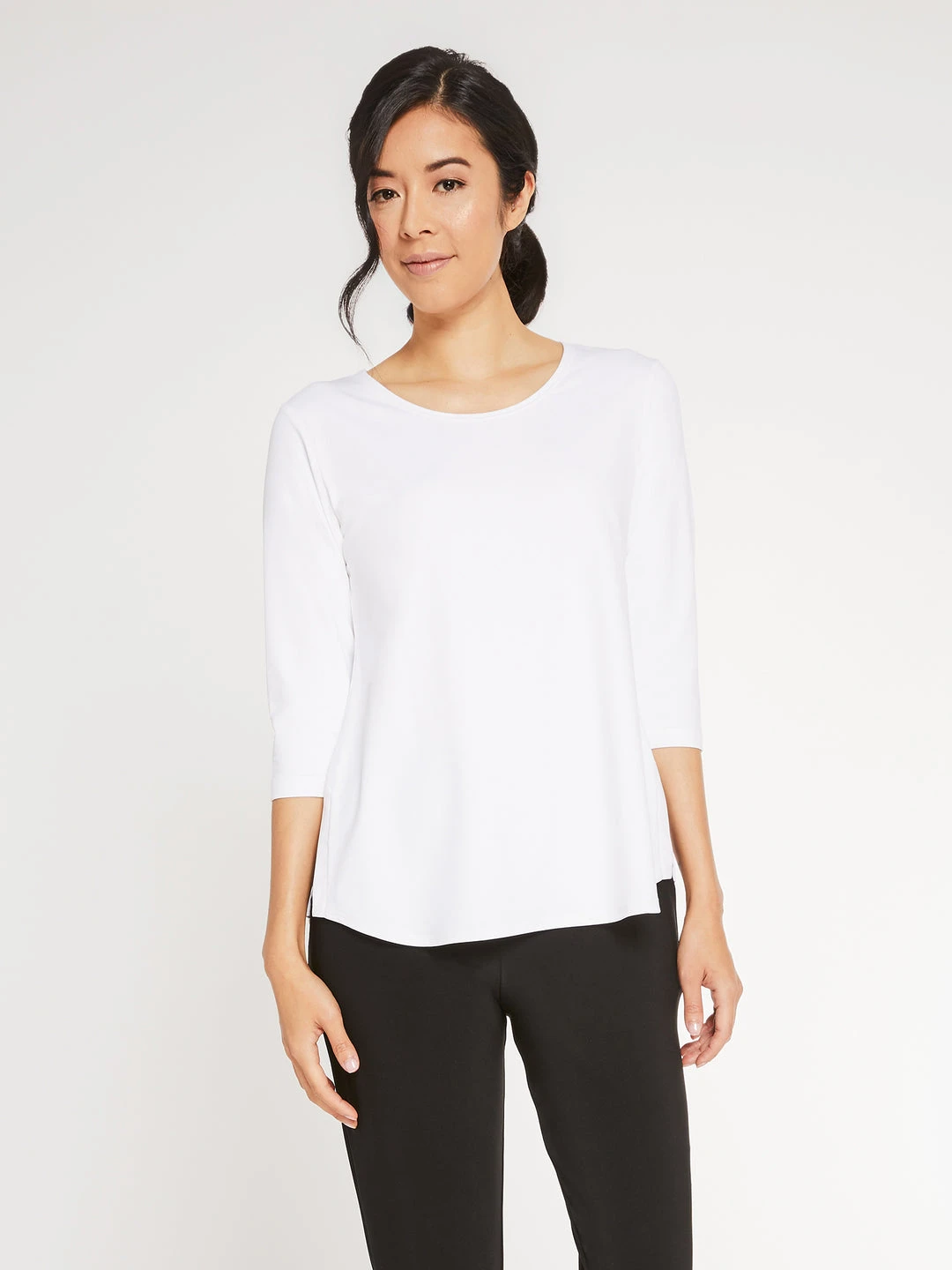 Sympli Sympli Go To Classic T Relax 3/4 Sleeve - White 4 Sympli Sympli Go To Classic T Relax 3/4 Sleeve - White