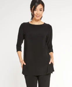 Sympli Sympli Nu Ideal Tunic 3/4 Sleeve, Black