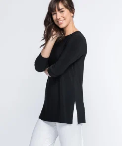 Sympli Sympli Nu Ideal Tunic 3/4 Sleeve, Black