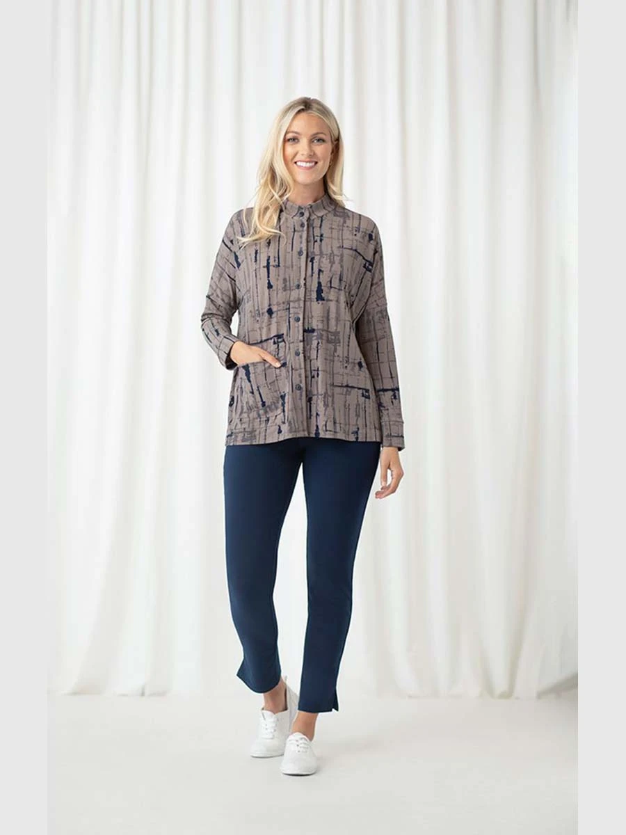 Sympli Boxy Pocket Shirt, Drifting Lines Sand Sympli 4 Sympli Boxy Pocket Shirt, Drifting Lines Sand Sympli