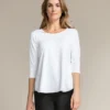 Sympli Sympli Go To Classic T Relax 3/4 Sleeve - White 1 Sympli Sympli Go To Classic T Relax 3/4 Sleeve - White