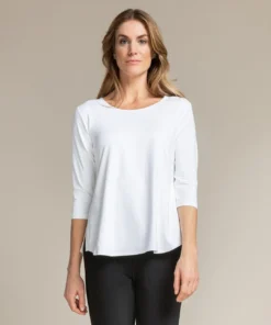 Sympli Sympli Go To Classic T Relax 3/4 Sleeve - White