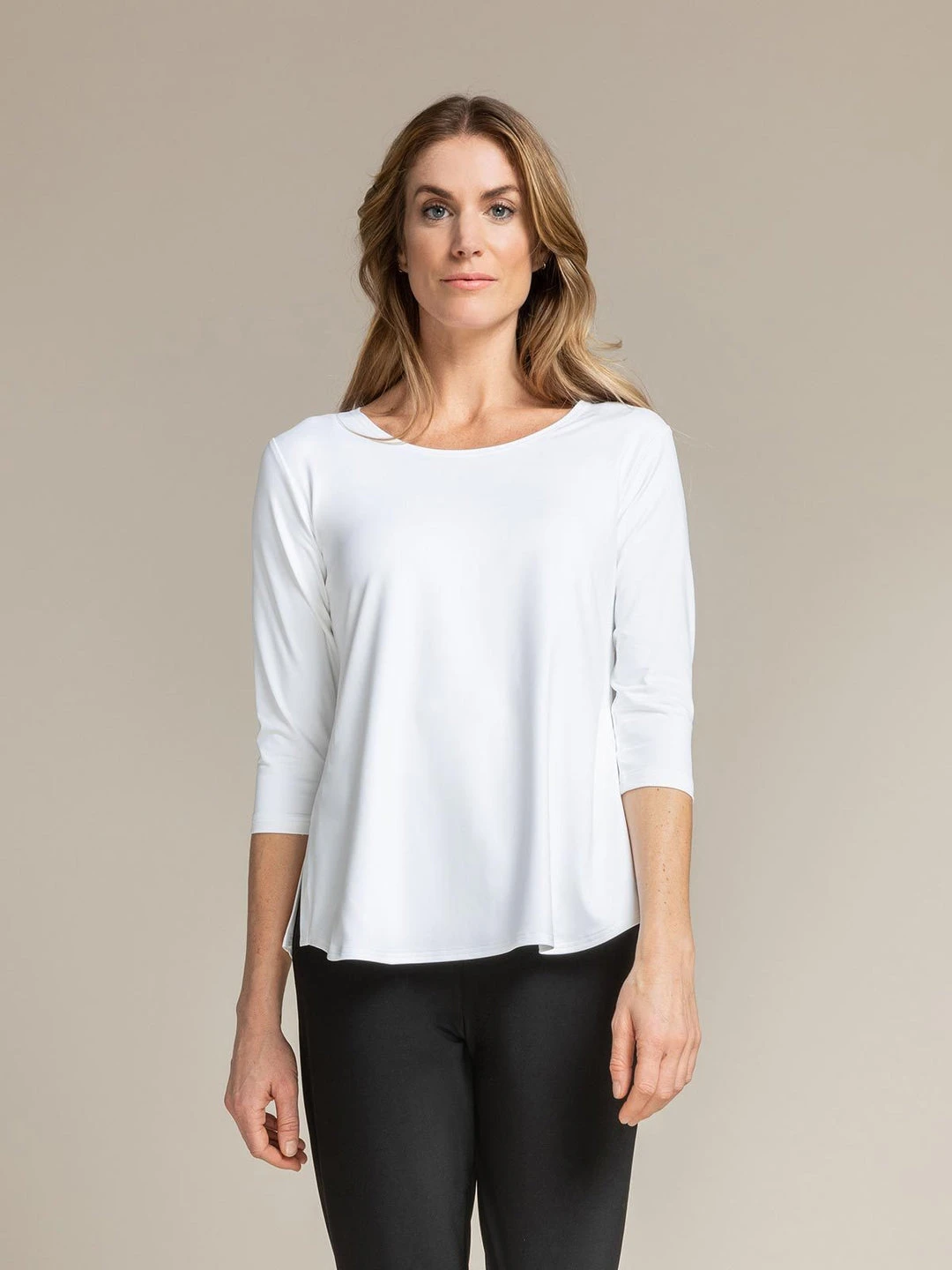 Sympli Sympli Go To Classic T Relax 3/4 Sleeve - White 3 Sympli Sympli Go To Classic T Relax 3/4 Sleeve - White