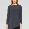 Sympli Halo Angle Tunic, Long Sleeve, Graphite Sympli