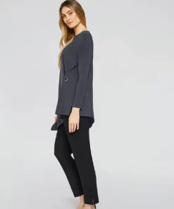 Sympli Halo Angle Tunic, Long Sleeve, Graphite Sympli