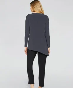 Sympli Halo Angle Tunic, Long Sleeve, Graphite Sympli
