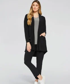 Sympli Sympli Shawl Collar Pocket Cardigan, Black