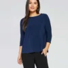 Sympli Trapeze Top, 3/4 Sleeve, Denim 2 Sympli Trapeze Top, 3/4 Sleeve, Denim