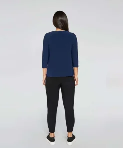 Sympli Trapeze Top, 3/4 Sleeve, Denim