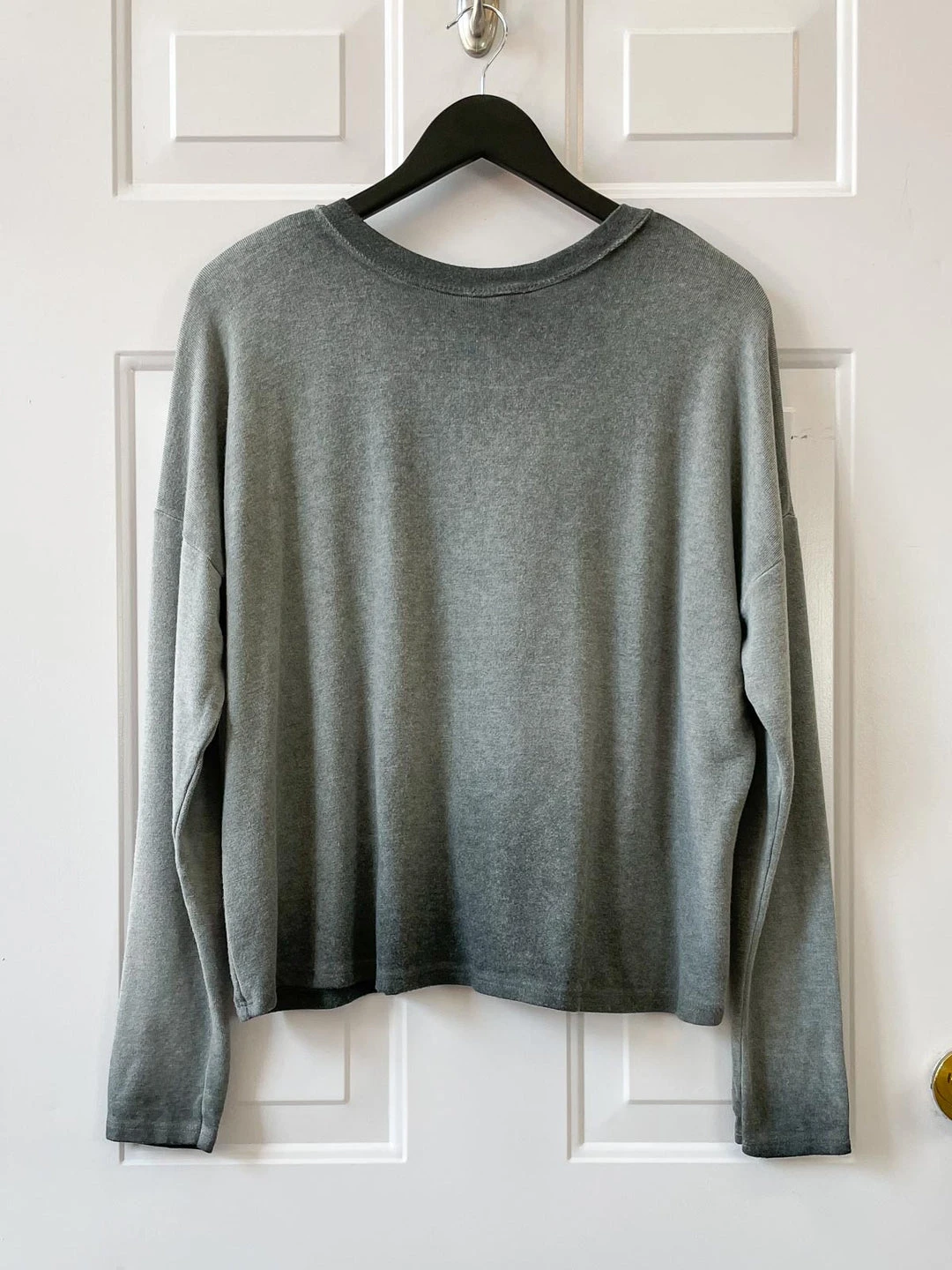 Tempo Paris Garment Dye Overstitch Boxy Top, Grey Tempo Paris