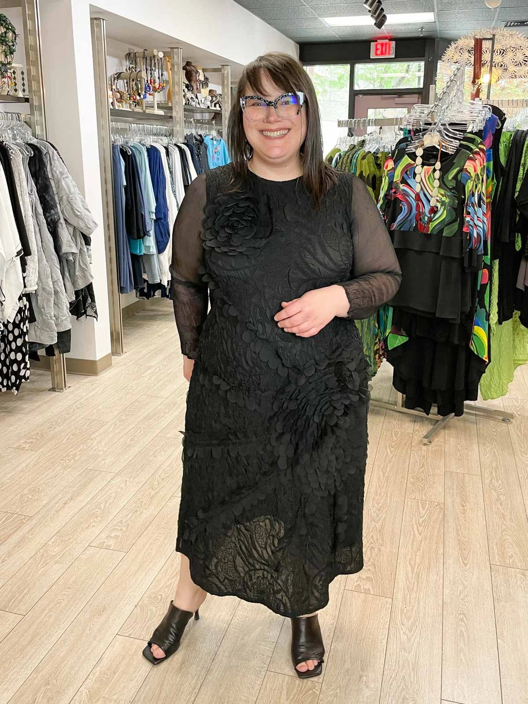 Vanite Couture Floral Embroidered Dress, Black Vanité Couture 3 Vanite Couture Floral Embroidered Dress, Black Vanité Couture