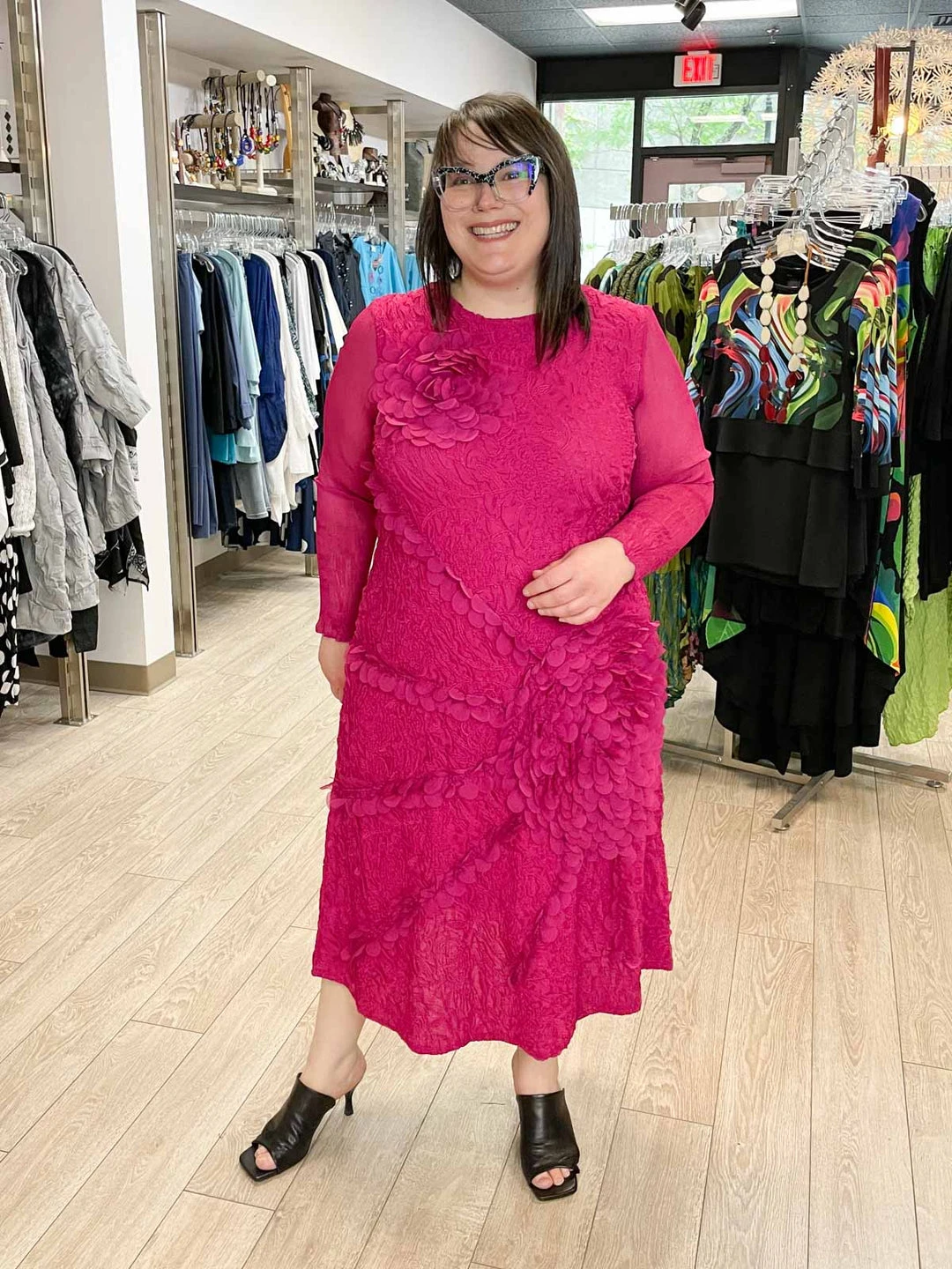 Vanite Couture Vanité Couture Floral Embroidered Dress, Rose 3 Vanite Couture Vanité Couture Floral Embroidered Dress, Rose