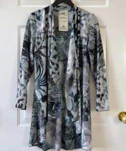 Vintage Concept Burnout Knit Cover Up, Grey Multi Vintage Concept