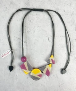 Zsiska Abba 5 Bead Adjustable Necklace, Pink