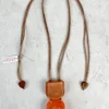 Zsiska Ava 2 Bead Pendant Necklace, Orange