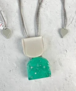 Zsiska Ava 2 Bead Pendant Necklace, Turquoise