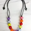 Zsiska Colorful Beads 12 Bead Adjustable Necklace, Spectrum