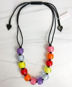 Zsiska Colorful Beads 12 Bead Adjustable Necklace, Spectrum