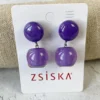 Zsiska Zsiska Colorful Cubes Petite Post Drop Earrings, Bright Purple
