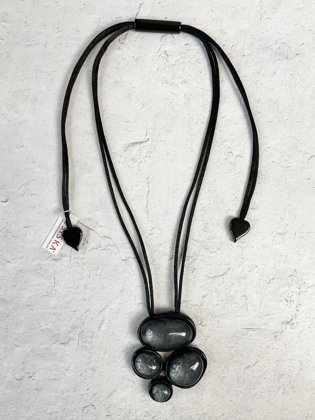 Zsiska Glam 4 Bead Pendant Necklace, Anthracite Zsiska 3 Zsiska Glam 4 Bead Pendant Necklace, Anthracite Zsiska