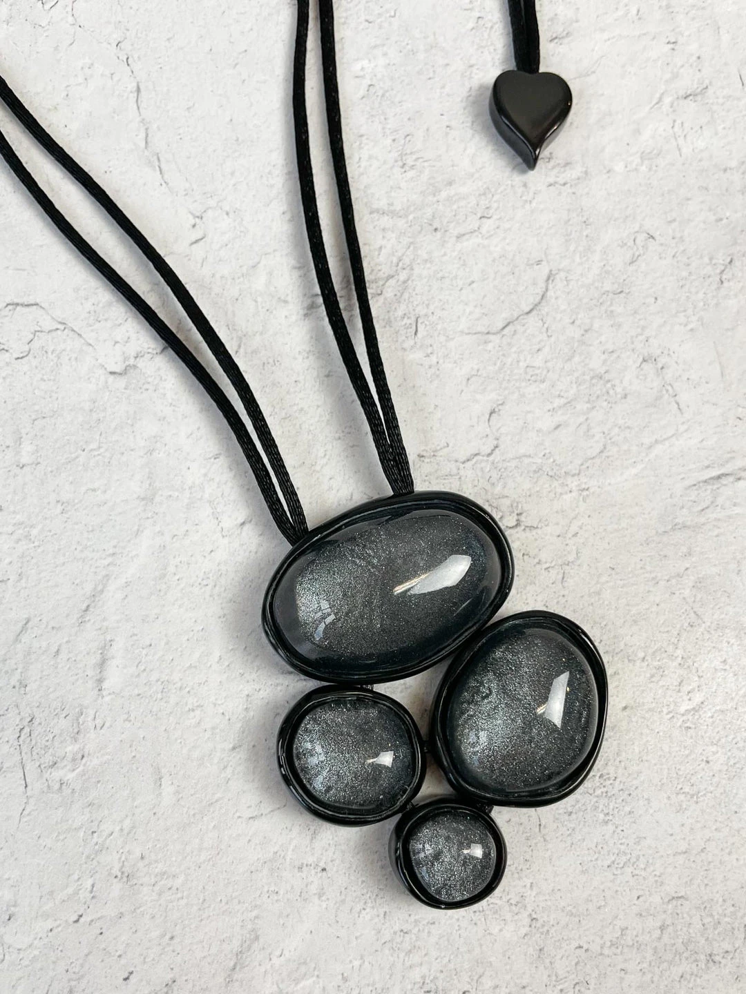 Zsiska Glam 4 Bead Pendant Necklace, Anthracite Zsiska 4 Zsiska Glam 4 Bead Pendant Necklace, Anthracite Zsiska