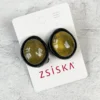 Zsiska Zsiska Glam Clip On Earrings, Green 1 Zsiska Zsiska Glam Clip On Earrings, Green