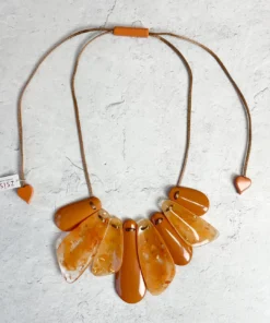 Zsiska Kamala 8 Bead Bib Necklace, Orange