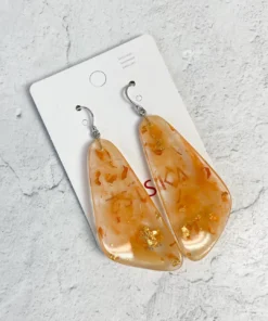 Zsiska Kamala Large Wire Drop Earrings, Orange