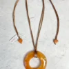 Zsiska Kamala Round Pendant Necklace, Orange Zsiska 2 Zsiska Kamala Round Pendant Necklace, Orange Zsiska