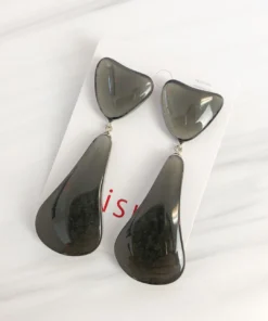 Zsiska Mara Drop Post Earrings, Grey Zsiska