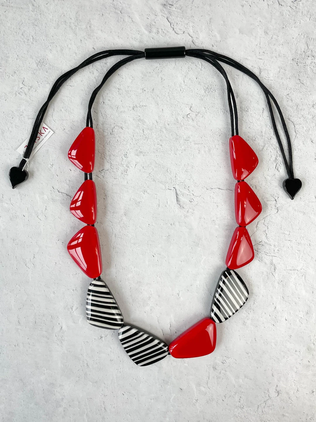 Zsiska Olivia 10 Bead Adjustable Necklace, Red 3 Zsiska Olivia 10 Bead Adjustable Necklace, Red