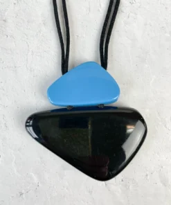 Zsiska Olivia 2 Bead Pendant Necklace, Blue