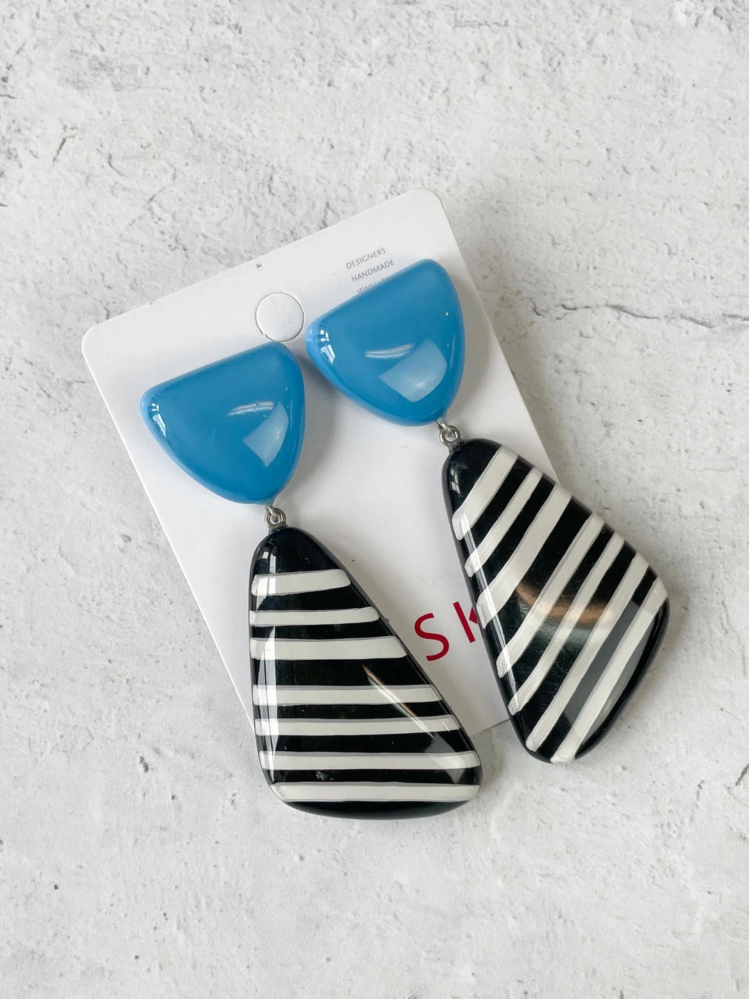 Zsiska Olivia 2 Bead Post Drop Earrings, Blue Zsiska