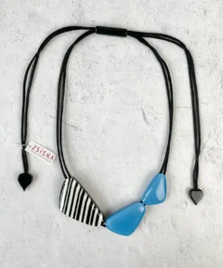 Zsiska Olivia 3 Bead Adjustable Necklace, Blue Zsiska