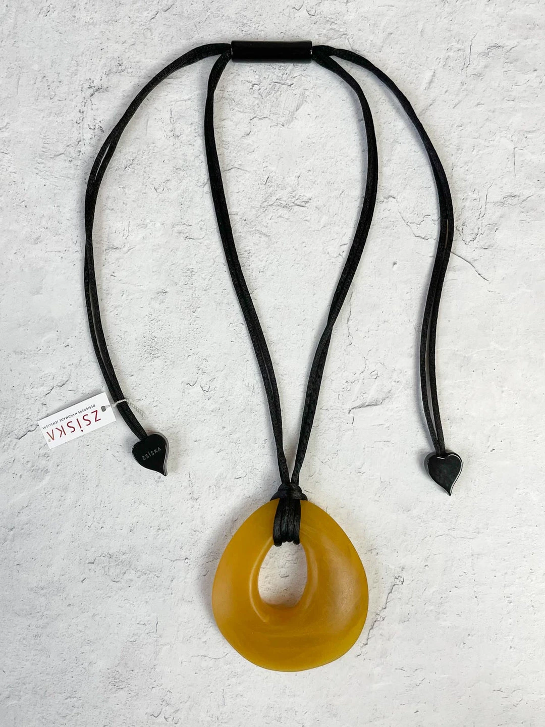 Zsiska Organic Round Oval Pendant Necklace, Mustard Zsiska 3 Zsiska Organic Round Oval Pendant Necklace, Mustard Zsiska