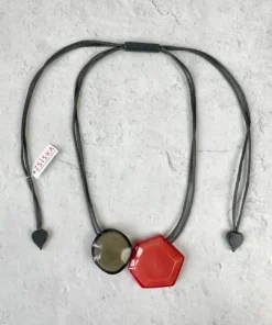 Zsiska Playa 2 Bead Adjustable Necklace, Pink Zsiska