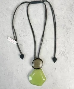 Zsiska Zsiska Playa 2 Bead Pendant Necklace, Green