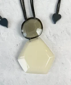 Zsiska Playa 2 Bead Pendant Necklace, White Zsiska