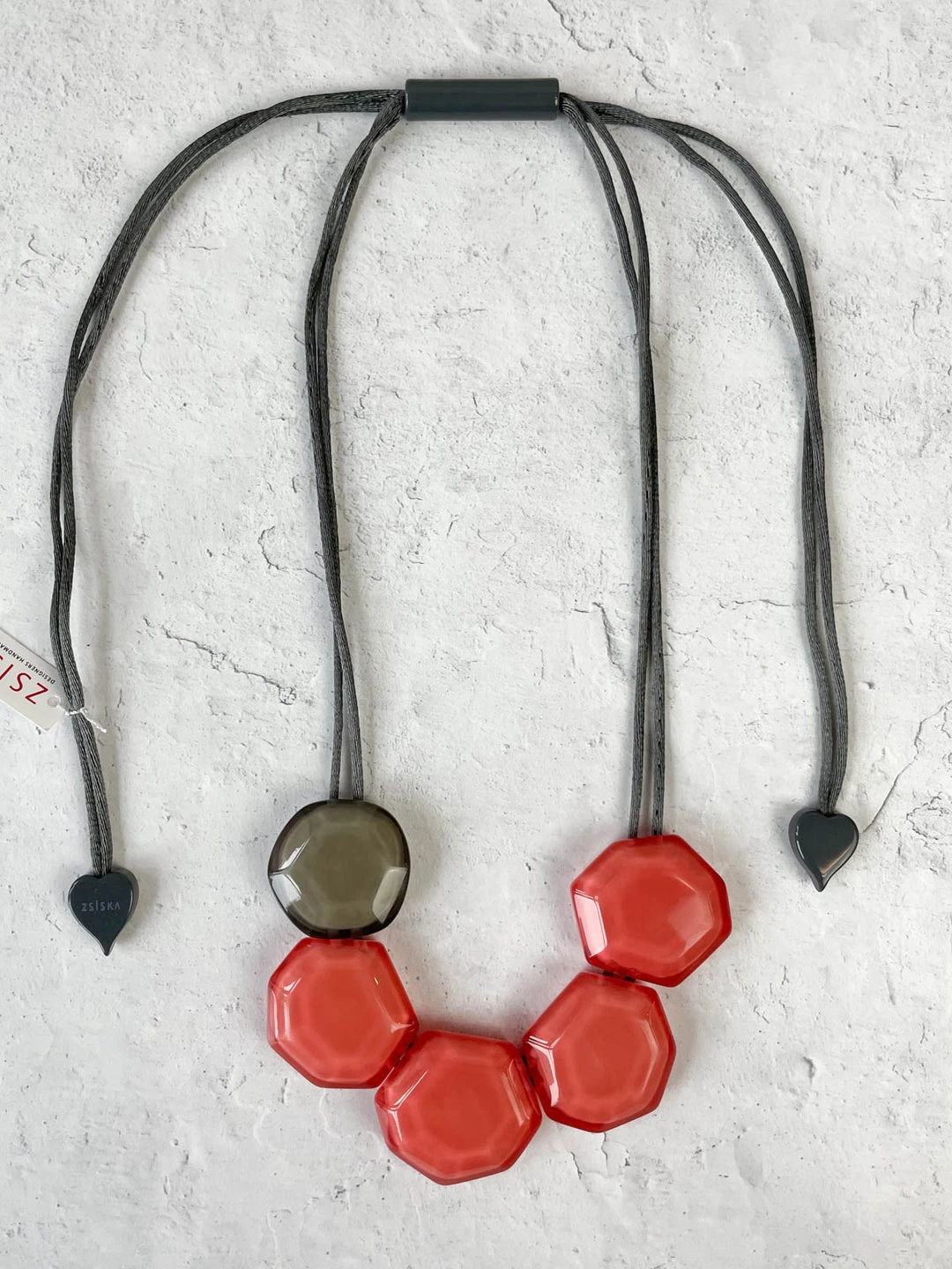 Zsiska Playa 5 Bead Adjustable Necklace, Pink 3 Zsiska Playa 5 Bead Adjustable Necklace, Pink