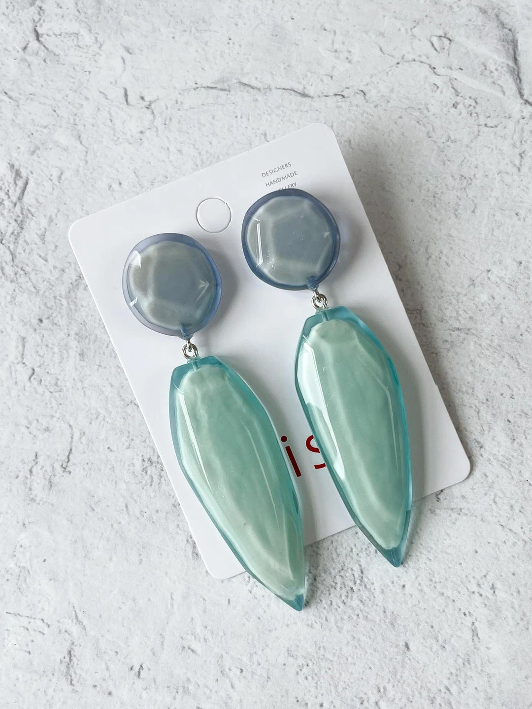 Zsiska Zsiska Playa Drop Post Earrings, Aqua/Blue 3 Zsiska Zsiska Playa Drop Post Earrings, Aqua/Blue