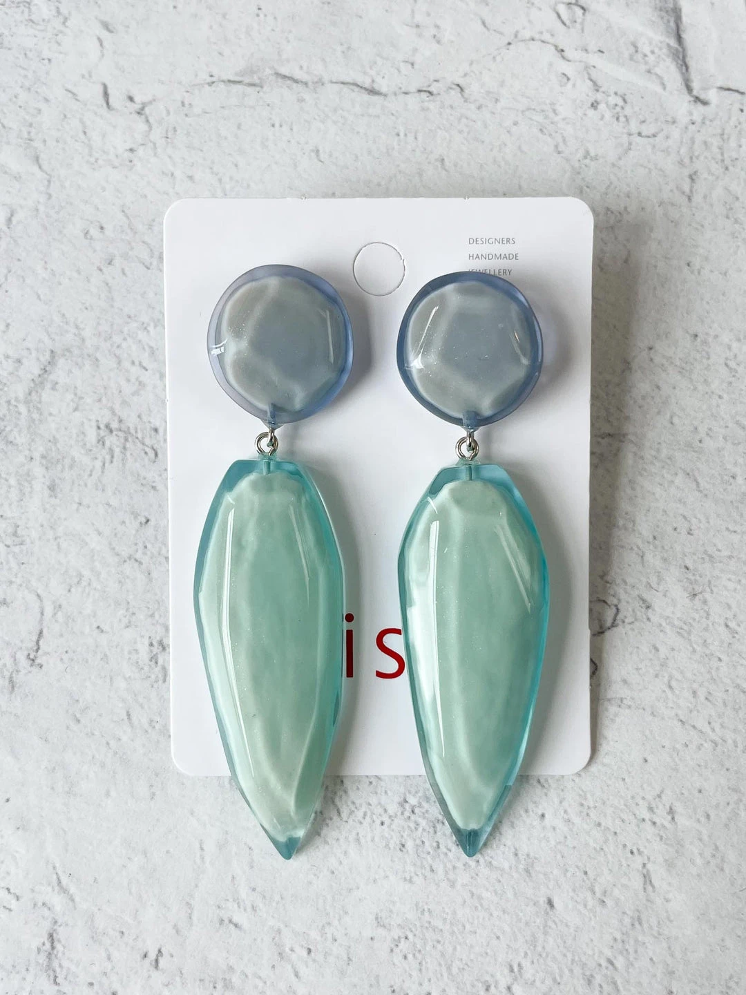 Zsiska Zsiska Playa Drop Post Earrings, Aqua/Blue 4 Zsiska Zsiska Playa Drop Post Earrings, Aqua/Blue