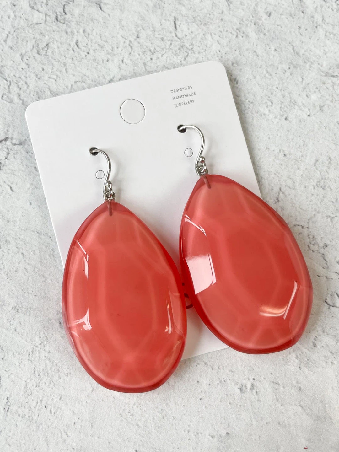 Zsiska Playa Large Wire Drop Earrings, Pink 3 Zsiska Playa Large Wire Drop Earrings, Pink